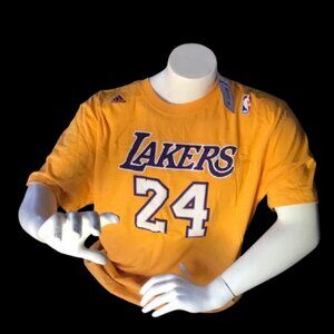 Mens Los Angeles Lakers Kobe Bryant adidas Gold Net Number T-Shirt